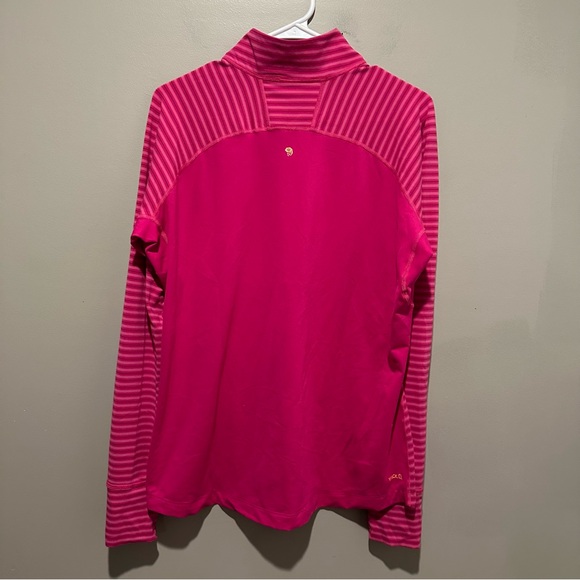 Mountain Hardwear Pullover Jacket Womens XL 1/4 Zip Pink Stripe Jogging Running - Picture 5 of 10